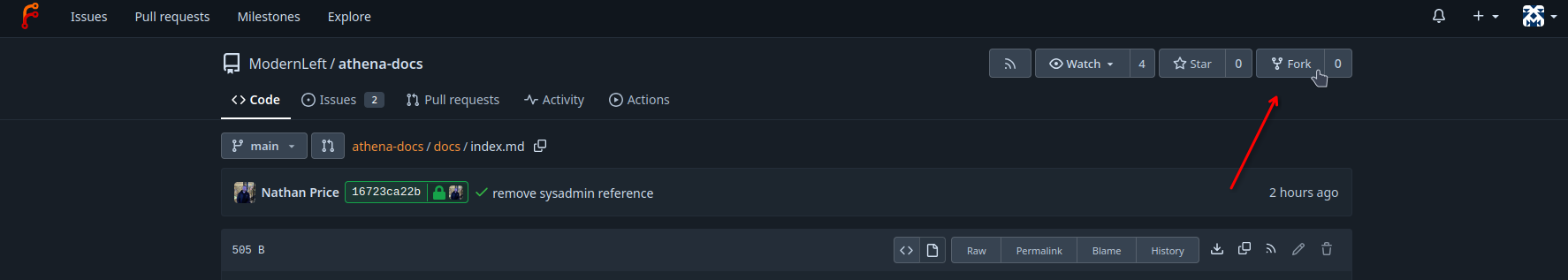 fork button
